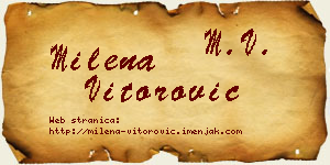 Milena Vitorović vizit kartica